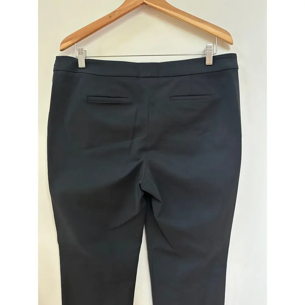 QL2 Quelledue Womens Black Dress Office Pants Side Zipper Straight Leg EUR 52